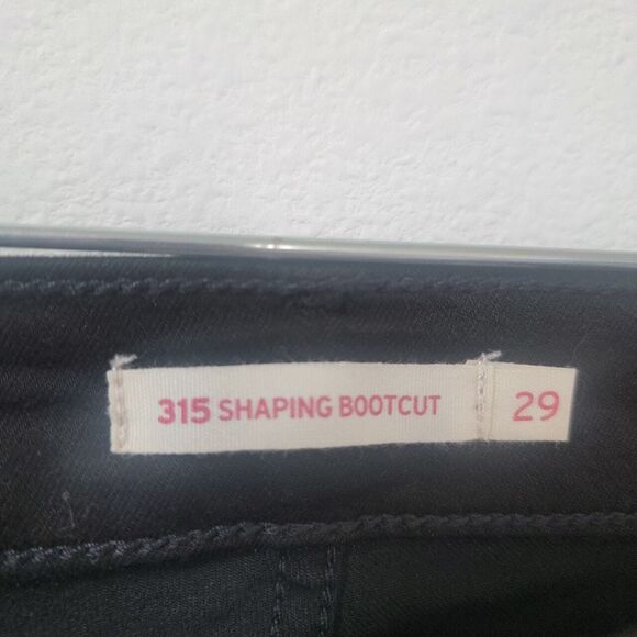 New Levis 315 Shaping BOOT CUT Sz 8 Mid Rise Short 29x30 Black NWT Grunge Emo - Picture 9 of 16